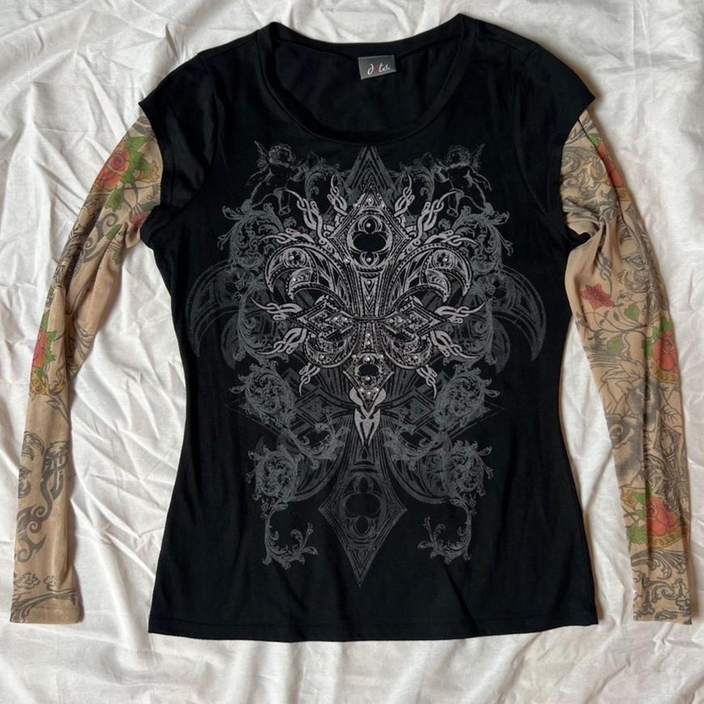 Tattoo Sleeve Gothic Graphic Top - Picture 5 of 8